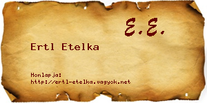 Ertl Etelka névjegykártya